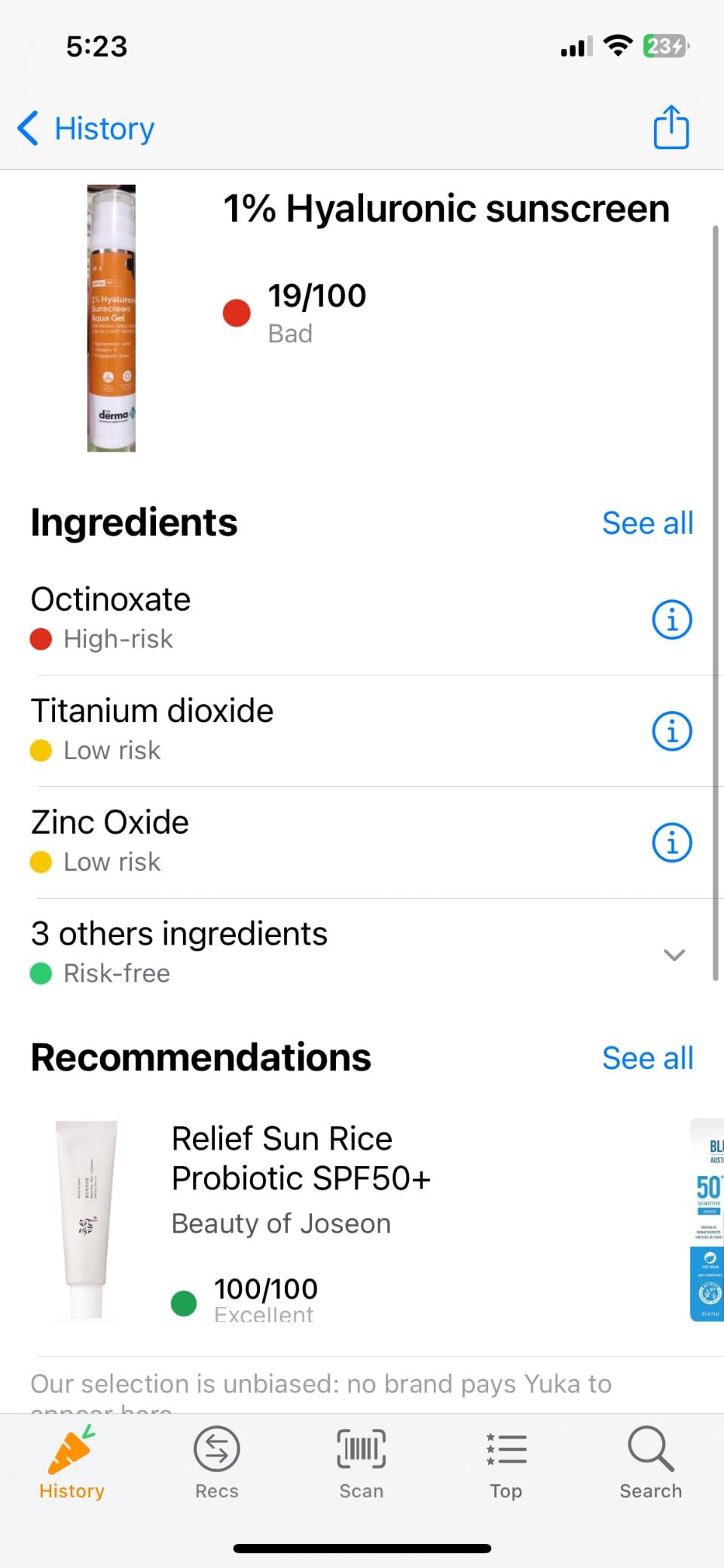 The Derma Co 1% Hyaluronic Sunscreen Aqua Gel with SPF 50 & PA++++ | Broad Spectrum UVA/B & Blue Light Protection | Lightweight & Quick Absorbing with Vitamin E | 1.76 Oz/50g customer photo 2