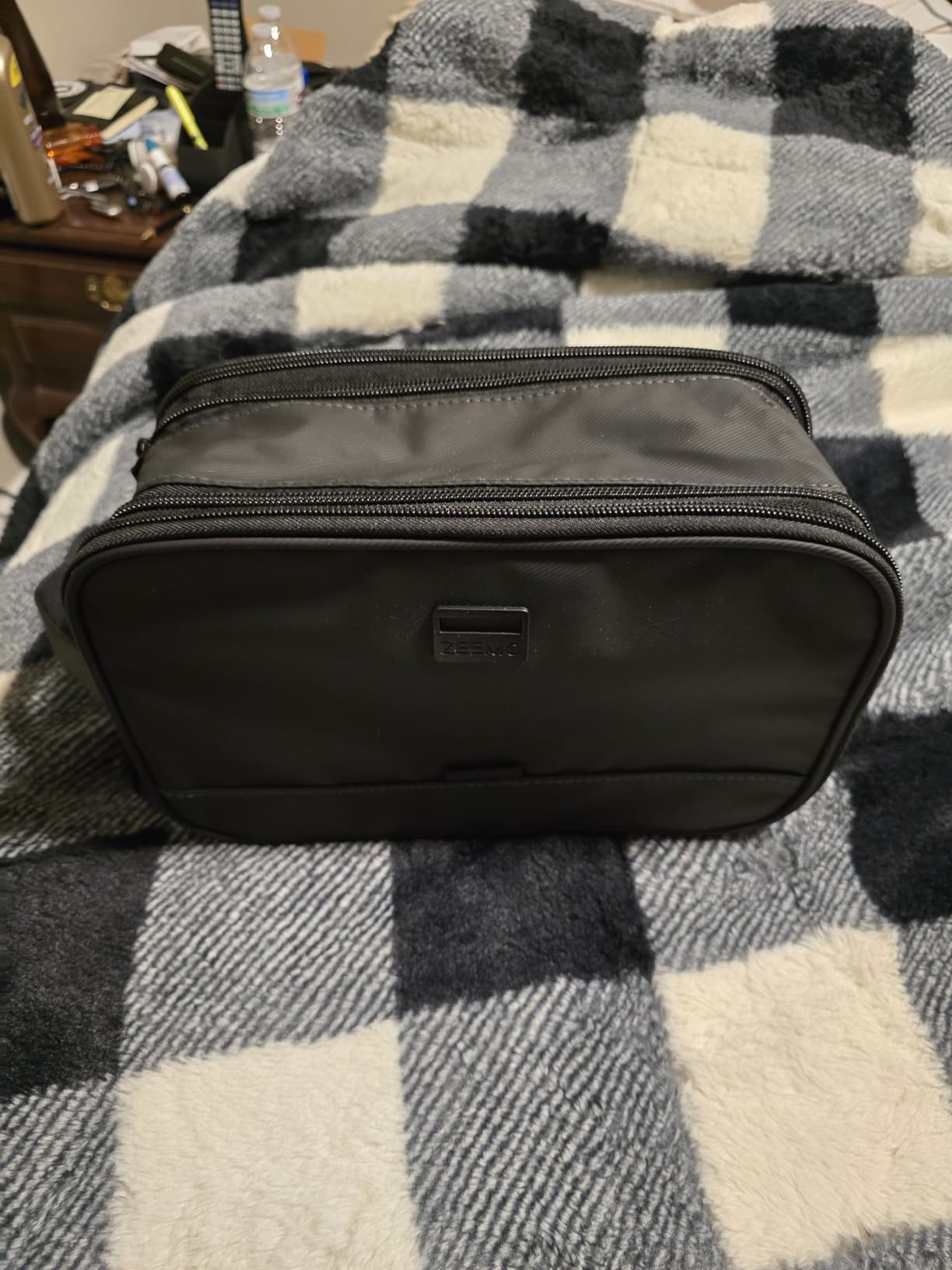 ZEEMO Travel Toiletry Bag for Men, Full Open Dopp Kit with Dual Compartment customer photo 2