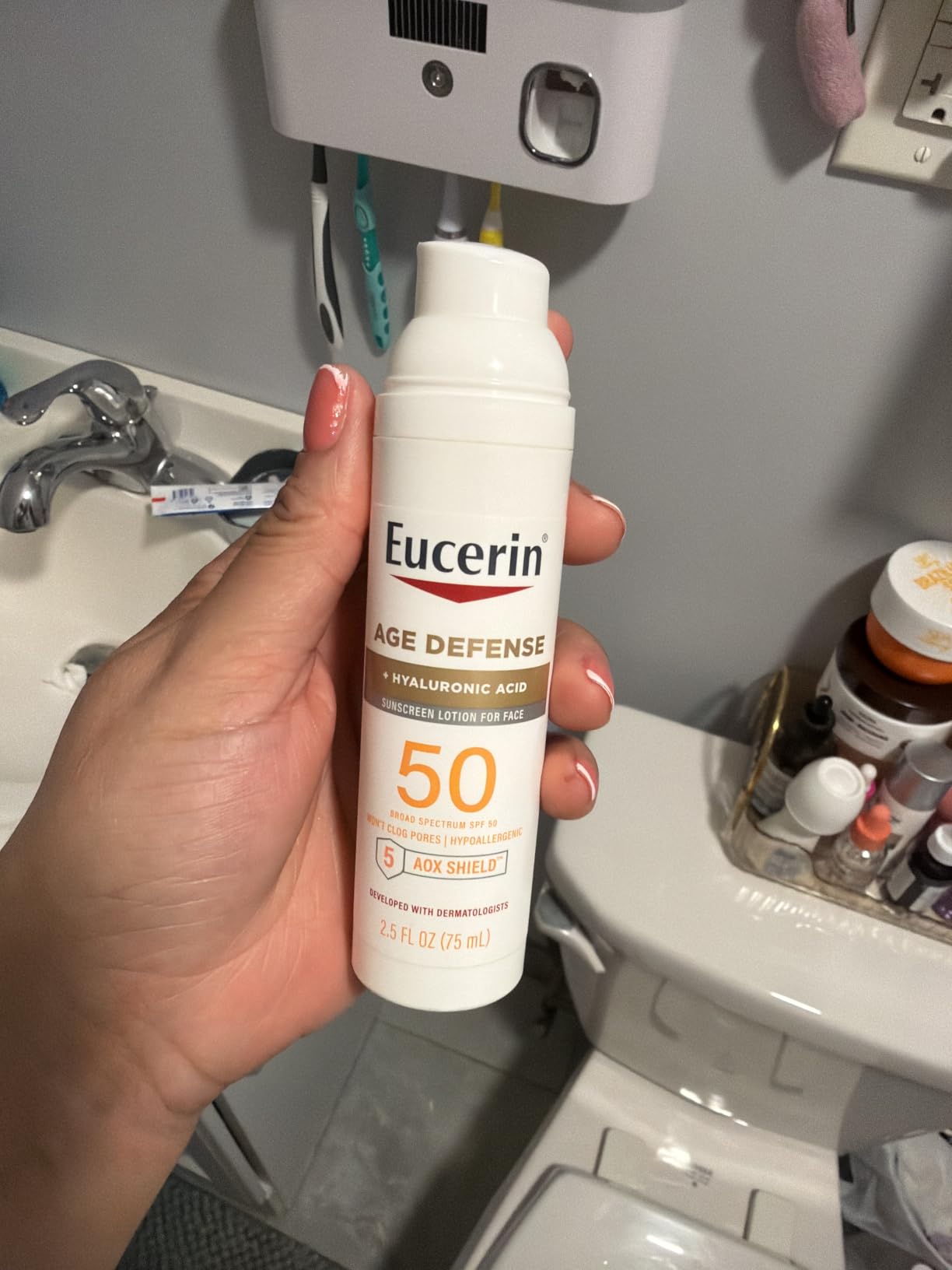 Eucerin Sun Age Defense Face Sunscreen Lotion SPF 50, 2.5 FL OZ customer photo 1