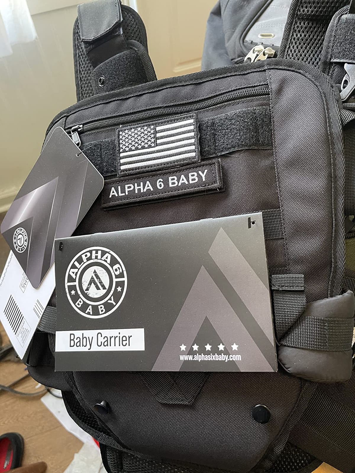 Front Facing Baby Carrier for Dad | Ergonomic Baby Carrier for Men | Infant to Toddler | Military Design Holder with Lumbar Support | Great for Hiking and Travel | MOLLE Compatible | Black customer photo 1