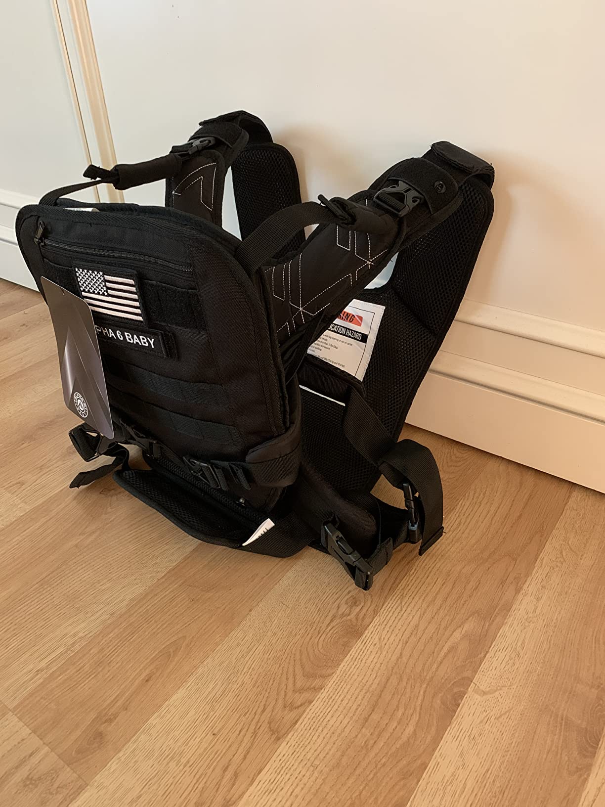 Front Facing Baby Carrier for Dad | Ergonomic Baby Carrier for Men | Infant to Toddler | Military Design Holder with Lumbar Support | Great for Hiking and Travel | MOLLE Compatible | Black customer photo 2