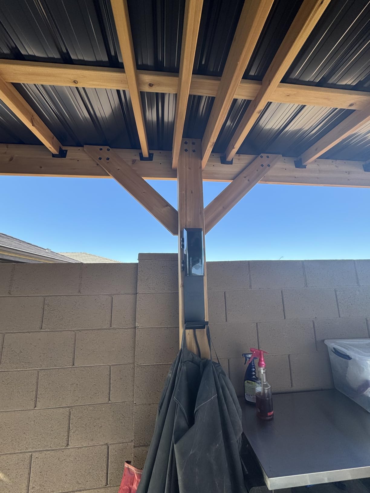 Backyard Discovery Saxony XL 12' x 6' Cedar Wood BBQ Grill Gazebo Pavilion with Hardtop Galvanized Steel Roof, Bar Tops, Powerport, Snow Support, Wind Resistance, Cook Station for Outdoor Patio, Deck customer photo 2