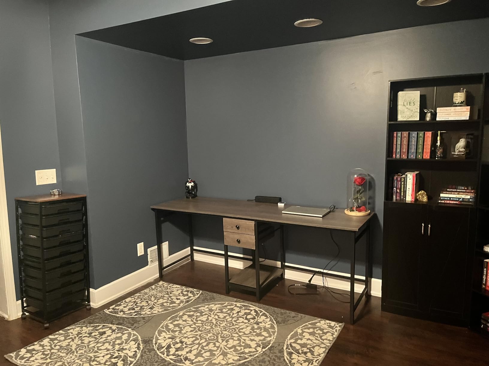 Tribesigns Two Person Desk, 79 Inch Double Desk with 2 Drawers, Large Computer Desk Long Desks with Storage Shelves, Writing Table Study Desk for Home Office, Rustic Brown (NY001) customer photo 1