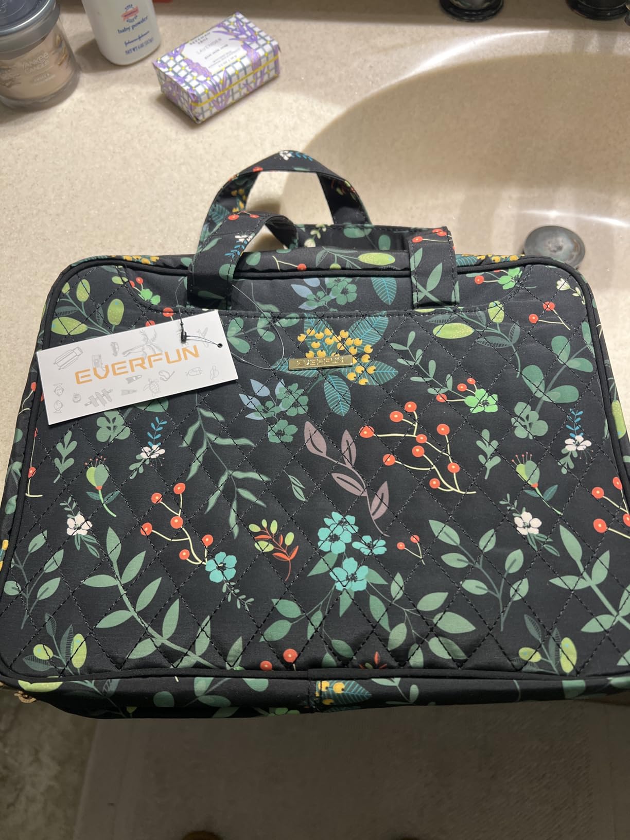 Everfun Hanging Travel Toiletry Bag Women, Leakproof Wet Dry Compartments customer photo 2