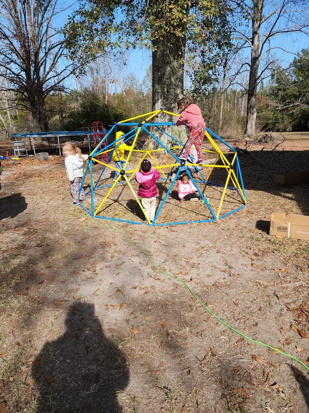 Costzon Climbing Dome with Slide for Kids, 8FT Kids Jungle Gym Monkey Bar Climbing Toys for Outdoor, 2 in 1 Indoor Geometric Dome Climber Playground Set for 3-8 Boys Girls Toddlers Backyard Gifts customer photo 1
