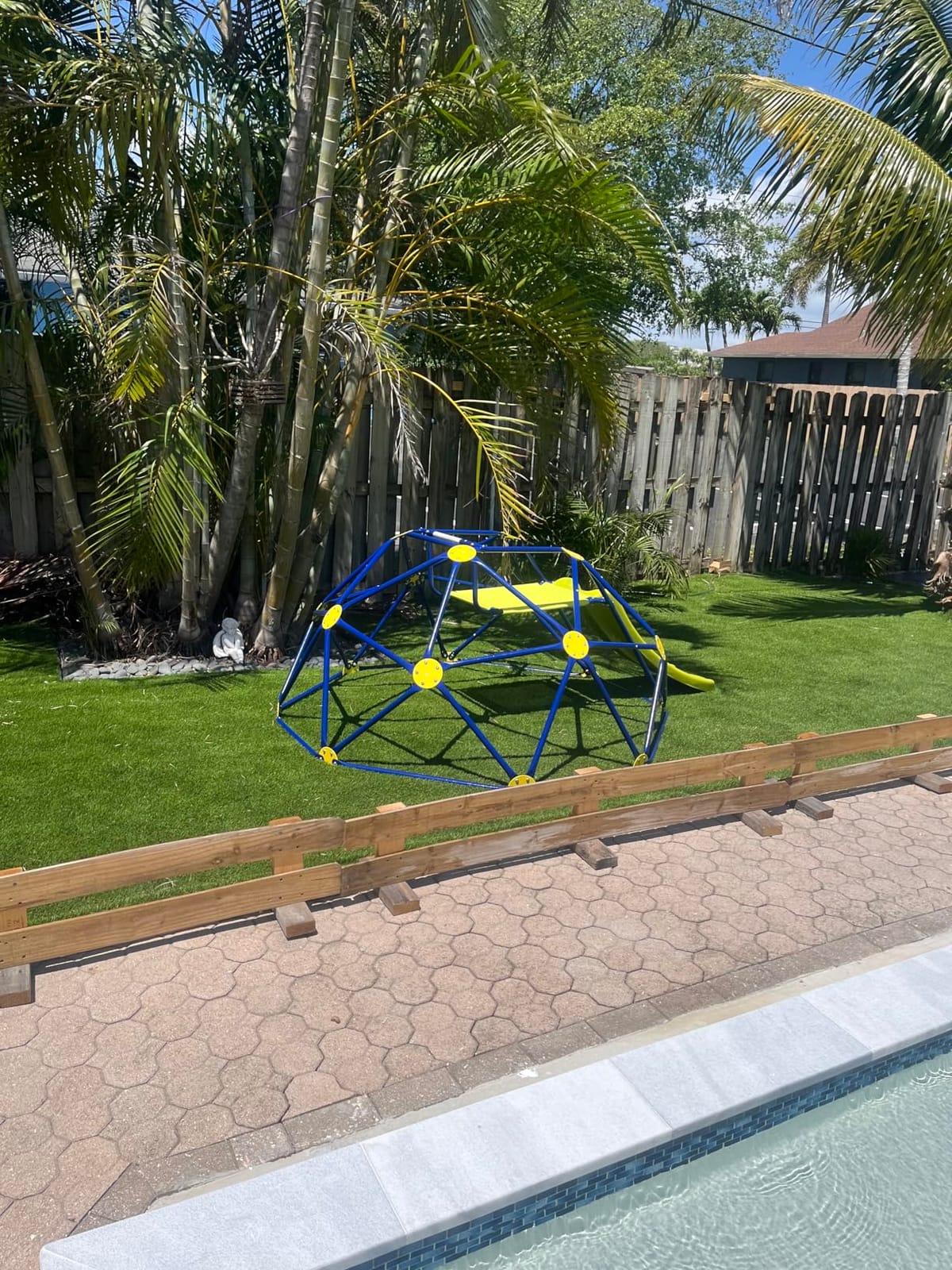 Costzon Climbing Dome with Slide for Kids, 8FT Kids Jungle Gym Monkey Bar Climbing Toys for Outdoor, 2 in 1 Indoor Geometric Dome Climber Playground Set for 3-8 Boys Girls Toddlers Backyard Gifts customer photo 2