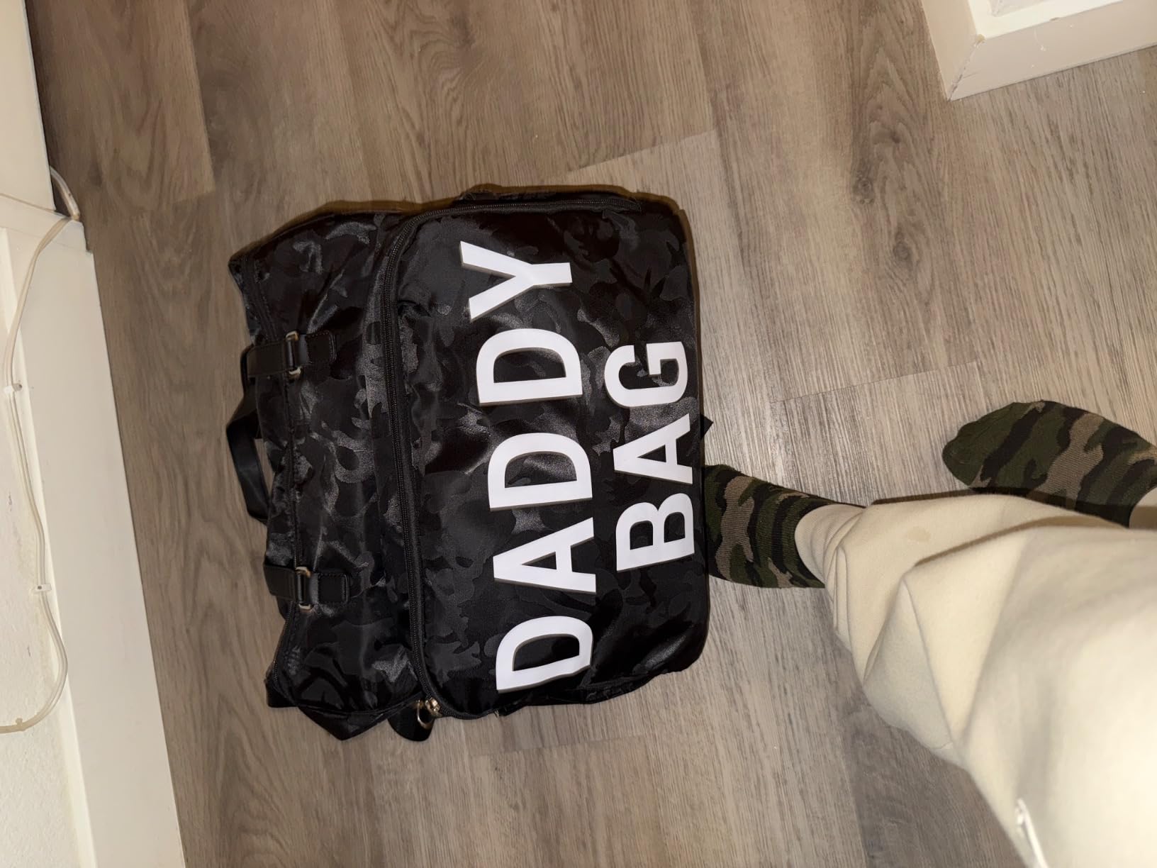 4 in 1 Convertible Daddy Bag Backpack, Camo Black Diaper Backpack for Dad and Mom, Father's Bag for Hospital with DADDY Imprint, Baby Care Diaper Backpack & Tote with 14 Pockets customer photo 1