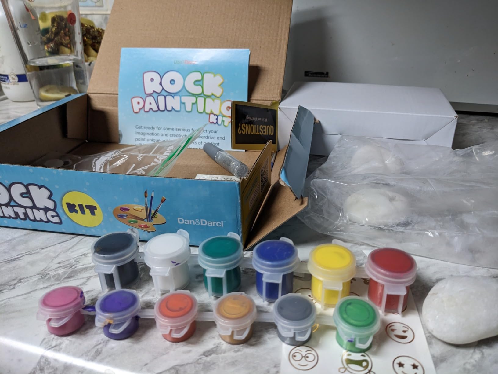 Dan&Darci Kids Rock Painting Kit - Glow in The Dark - Gifts Arts & Crafts for Boys and Girls Ages 6-12 - Craft Activities Kits - Creative Art Toys for 6, 7, 8, 9, 10, 11 & 12 Year Old Kid customer photo 1