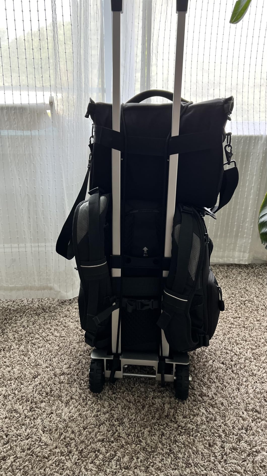 KEDSUM 270LBS Utility Luggage Cart with 4 Wheels, 100% Aluminum Hand Truck Dolly, Folding Hand Truck with Advanced Tank Wheels, Portable Dolly Cart for Luggage, Travel, Shopping, Office Use customer photo 2