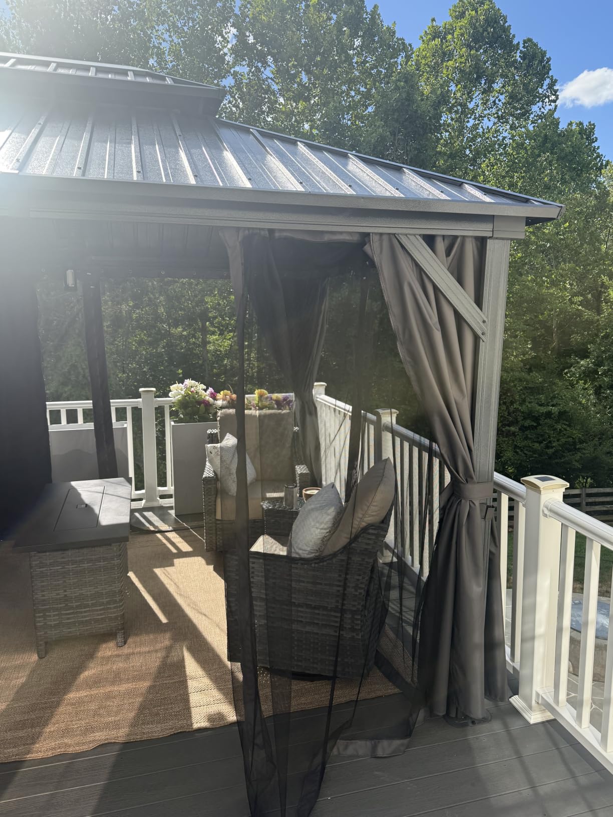 Domi 10'X12' Metal Outdoor Gazebo, Hardtop Gazebos for Patio, Backyard customer photo 1