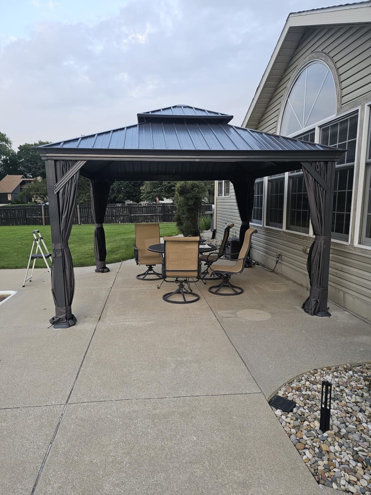 Domi 10'X12' Metal Outdoor Gazebo, Hardtop Gazebos for Patio, Backyard customer photo 2
