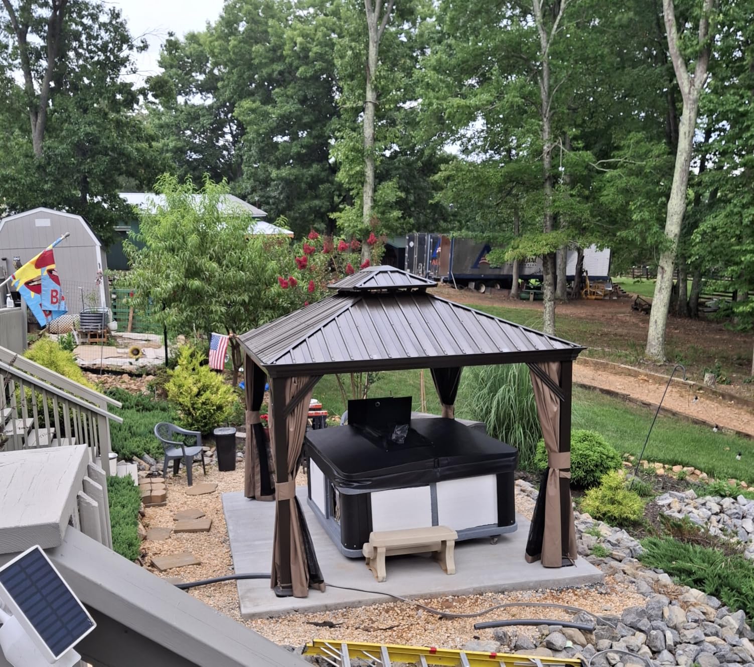 Domi 10x12 Outdoor Hardtop Gazebo, Metal Gazebo for Patios, Grey customer photo 1