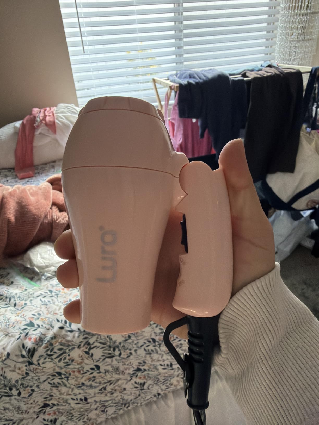 Foldable Travel Hair Dreyr Mini:Dual Voltage Small Lightweight Blow Dryer for International Travel,1200w Compact Hairdryer with Concentrator and Travel Bag(White) customer photo 2