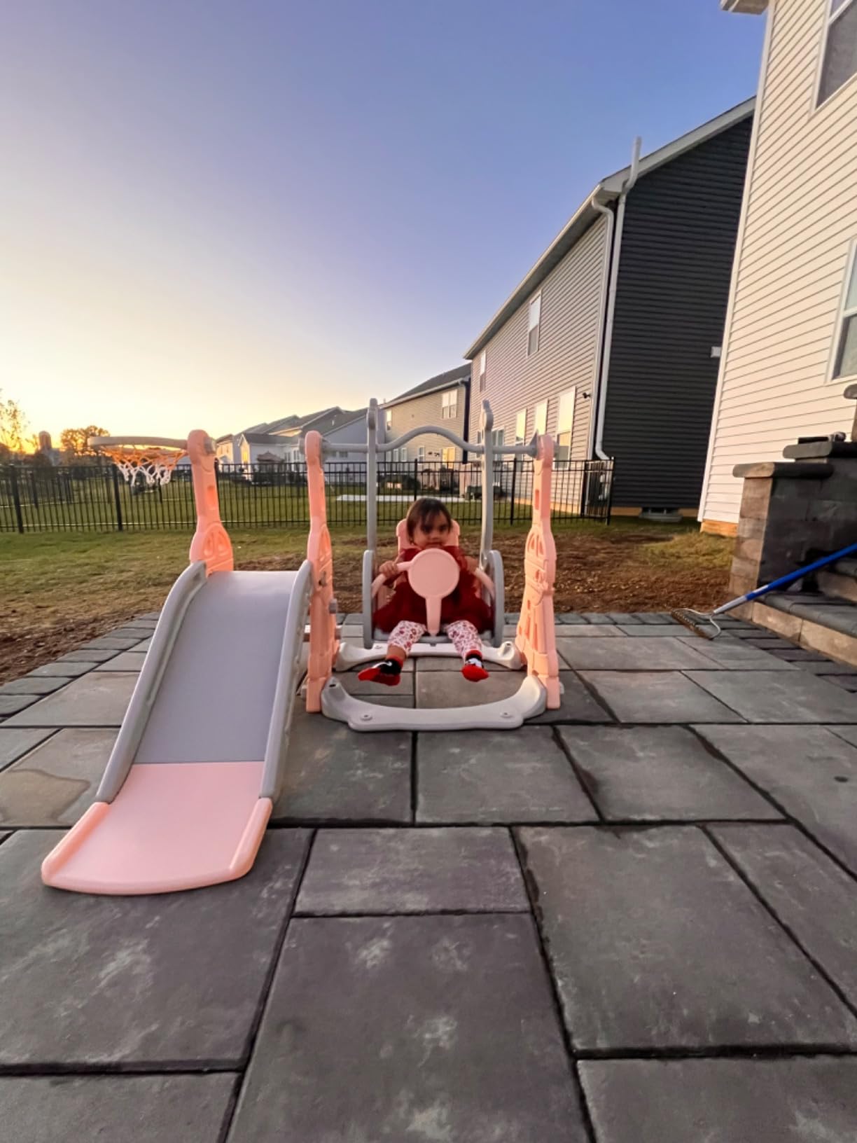 BIERUM 4-in-1 Toddler Slide Swing Set for Kids 1-2, Indoor/Outdoor customer photo 1