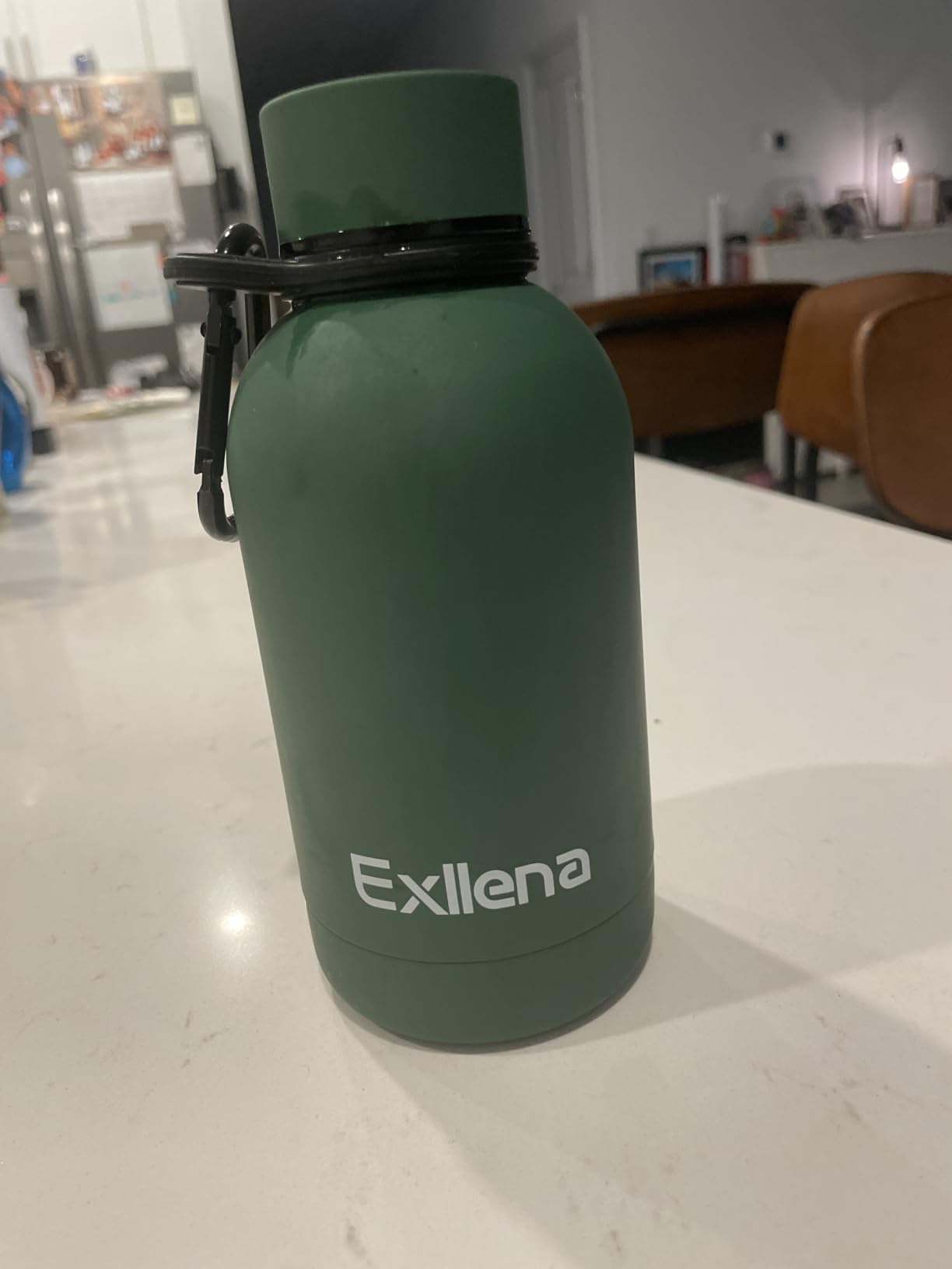 Exllena Slim Insulated Water Bottles for Travel 25oz with Clip, Double Wall Vacuum Stainless Steel Water Bottle Keeps Drinks Cold 24 Hrs/Hot 12 Hrs, 100% Leakproof, BPA Free(Emerald Green) customer photo 1