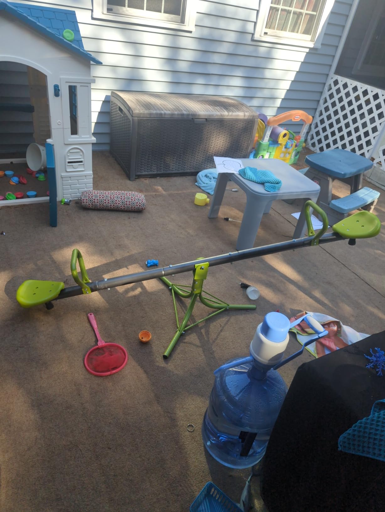 Iyoyo Teeter Totter Seesaw for Kids & Toddlers Ages 3-7, 360° Spinning Seesaw Outdoor Playground Toys, Rotating Teeter Totter with Safety Handle, Sturdy Steel Backyard Playset for Boys Girls customer photo 2