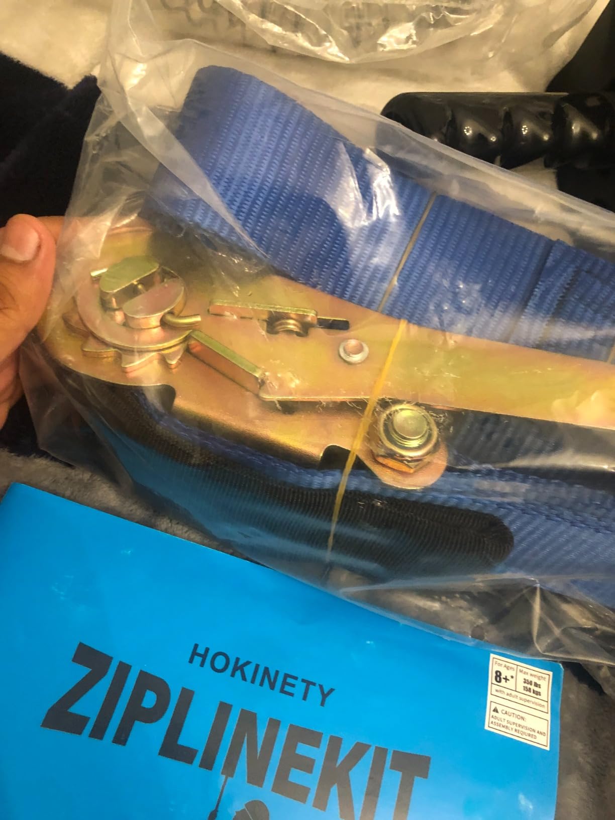 Zip Line Kit for Kids Adults : Up to 450Lbs 150FT Zipline for Backyard Outdoor with 100% Rust Proof Removable Trolley Swing Seat Safety Harness Spring Brake customer photo 1