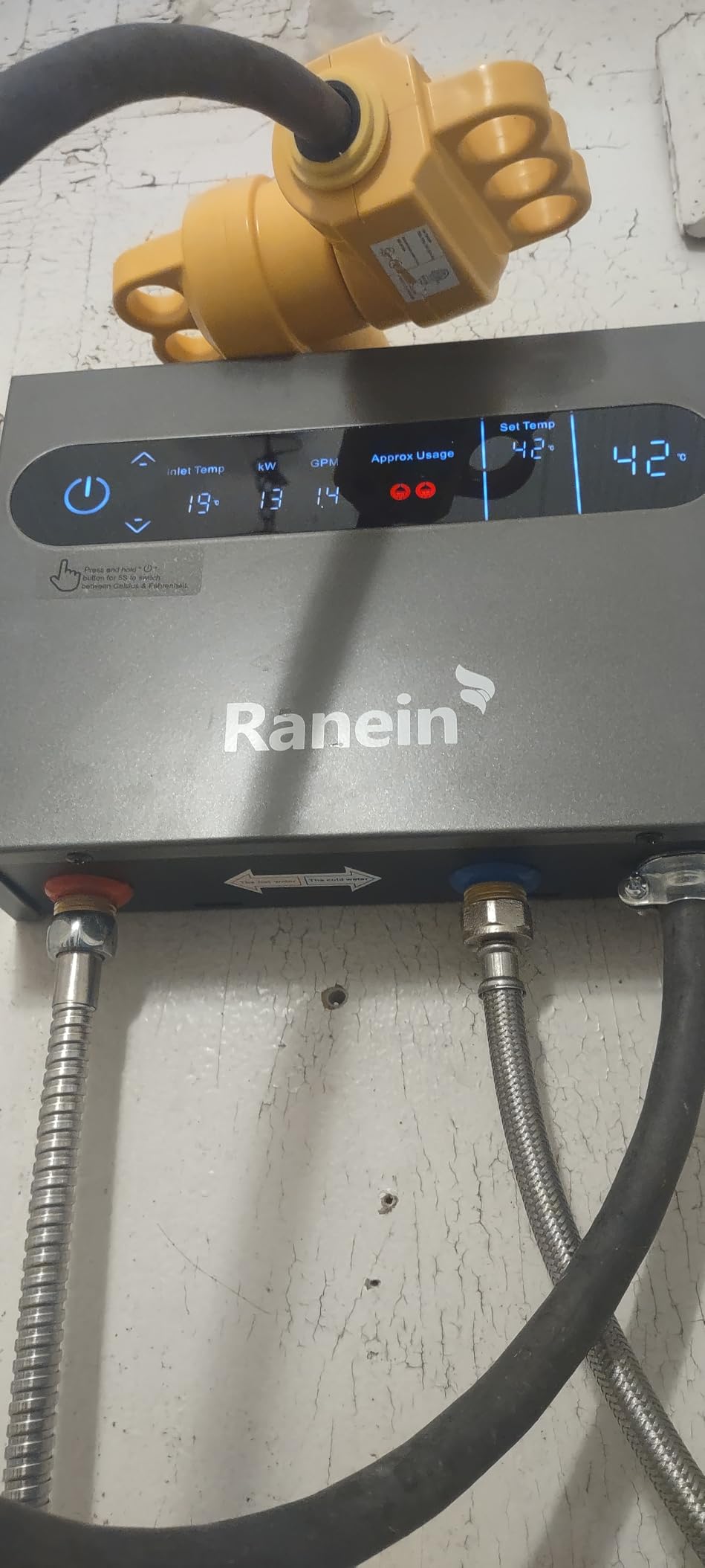 Ranein 18kW Tankless Electric Water Heater, Max 4.3 GPM, 240V, Whole House customer photo 2
