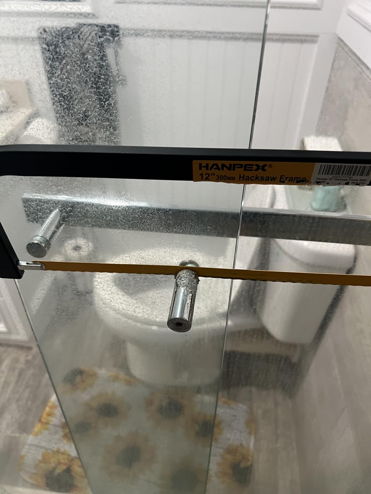 Hanpex 12in. High-Tension Hacksaw Frame with 24 TPI Bi-metal Blade, Hand Saw Suitable for Metal, wood, PVC, Carpentry customer photo 1