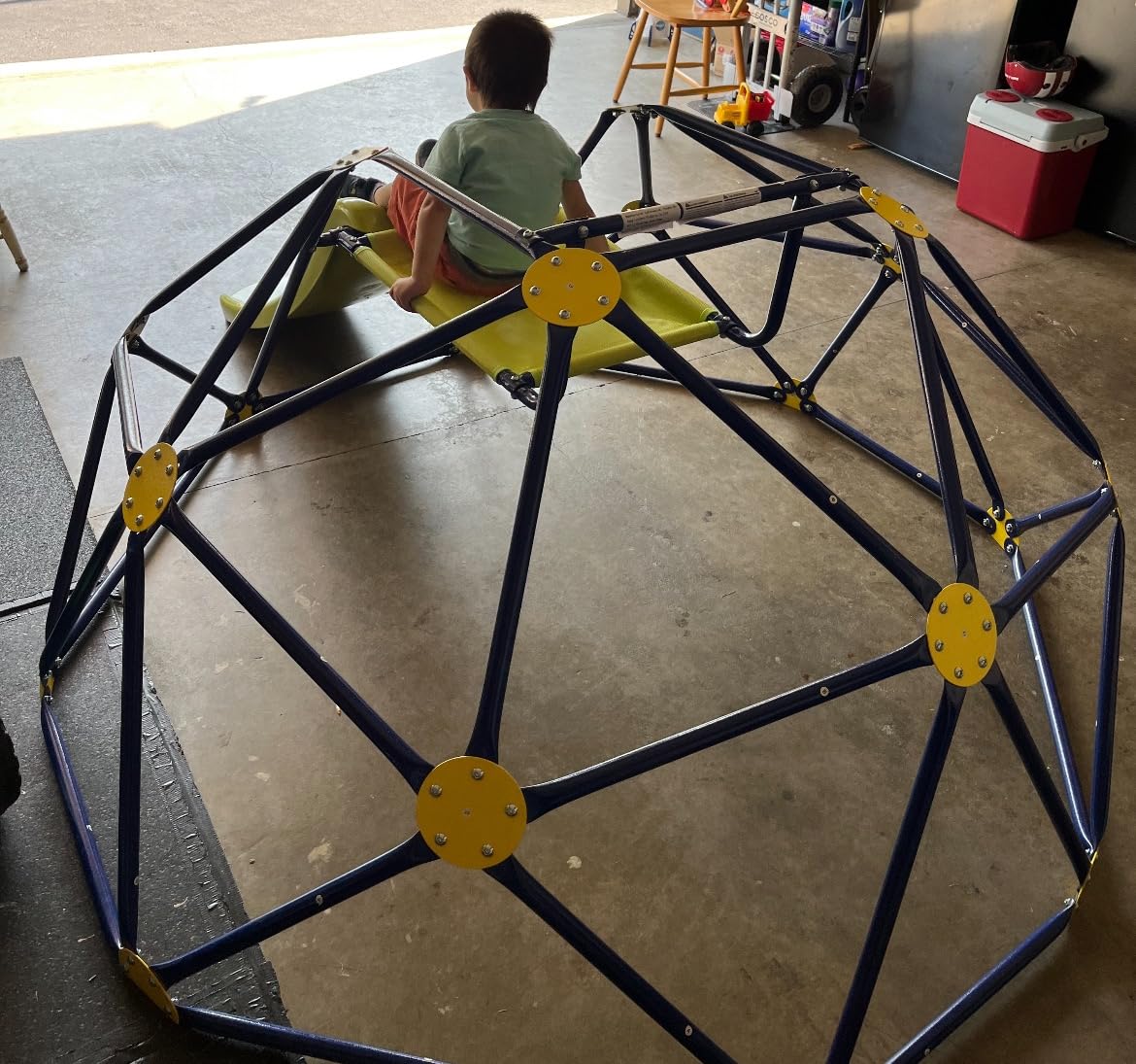 Costzon Kids Climbing Dome with Slide, 8FT Kids Jungle Gym Monkey Bar Climbing Toys for Outdoor, 2 in 1 Indoor Geometric Dome Climber Playground Set for 3-8 Boys Girls Toddlers Backyard Gift Present customer photo 2
