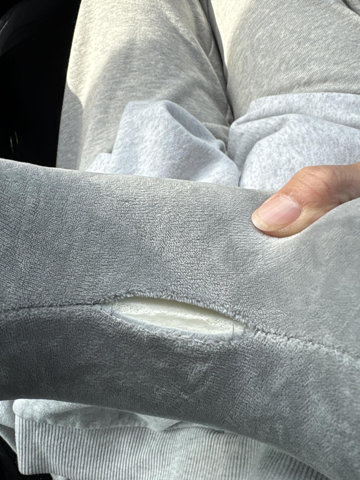 SAIREIDER Travel Pillows for Sleeping Airplane 100% Pure Memory Foam Neck Pillow for Airplanes Washable Cover(Grey) customer photo 1