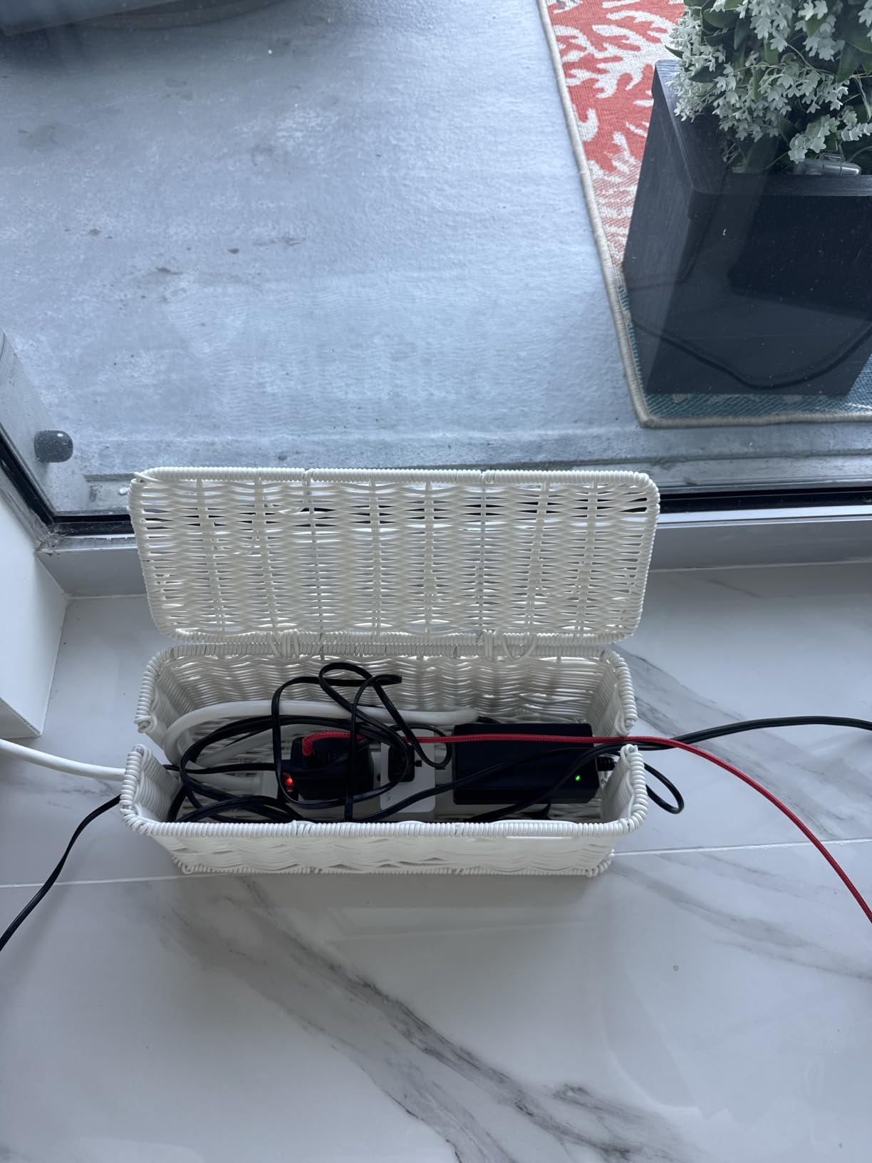 Cable Management Box, Handmade Rattan Cord Organizer for Power Strip customer photo 1
