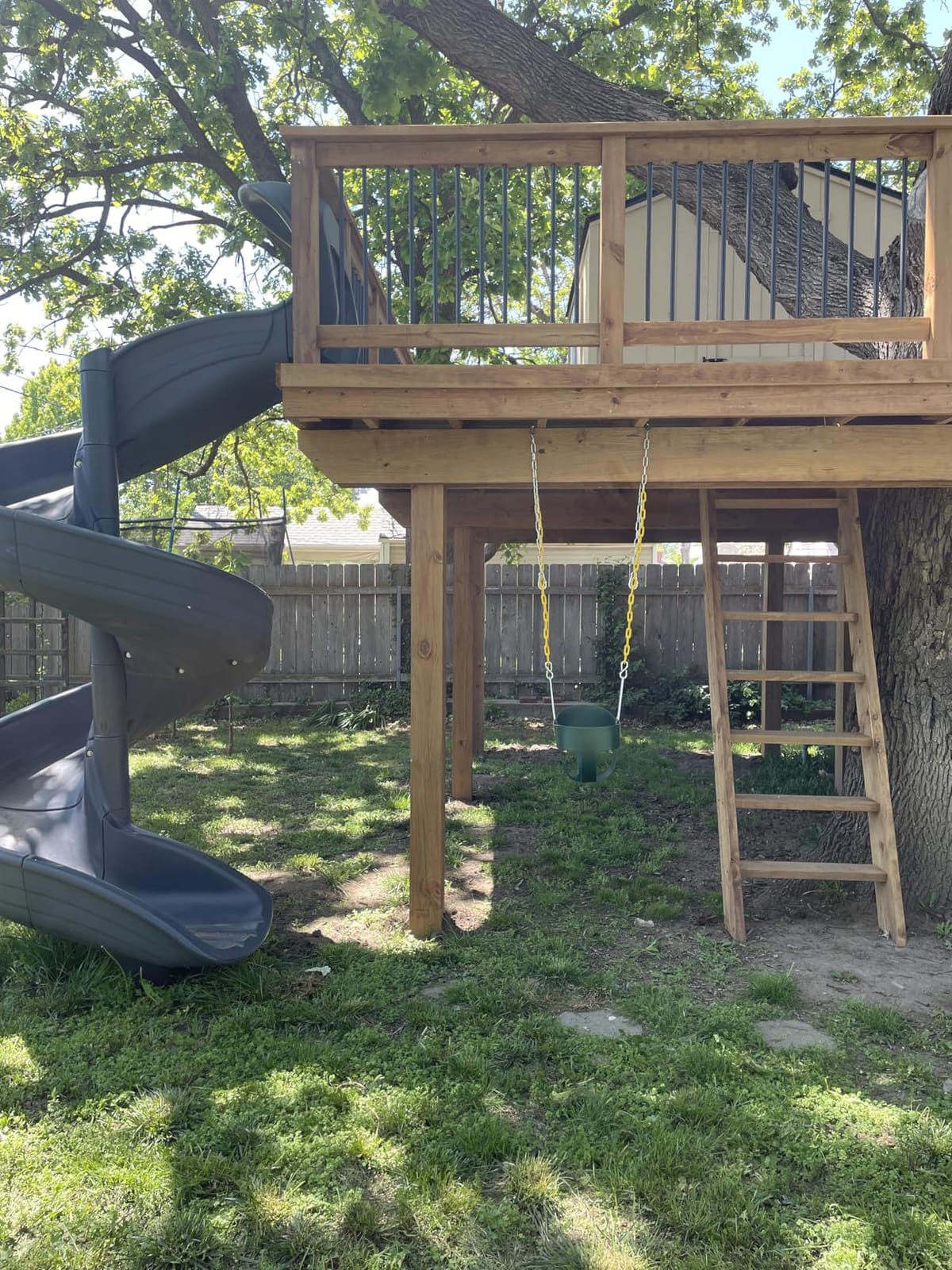 DECORLIFE Toddler Swing, Baby Swing Outdoor –High Back Full Bucket Swing Set, 330lb Capacity, Safety Design, Plastic-Coated Chains and Quick-Snap Carabiners for Backyard, Playground customer photo 2