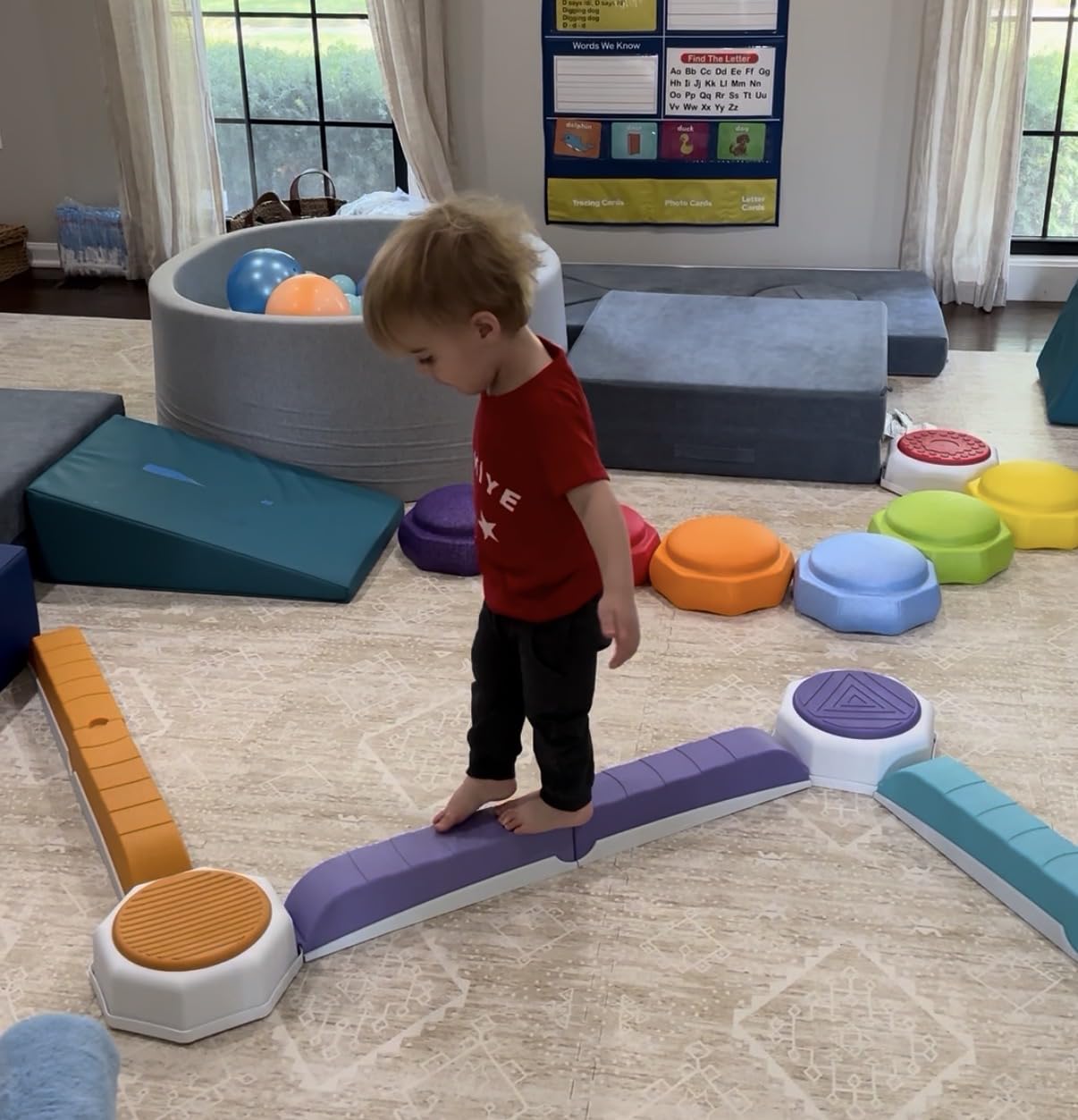 Acorn Avenue Balance Beam & Stepping Stones 13 Pc - Sensory - Toddler customer photo 2