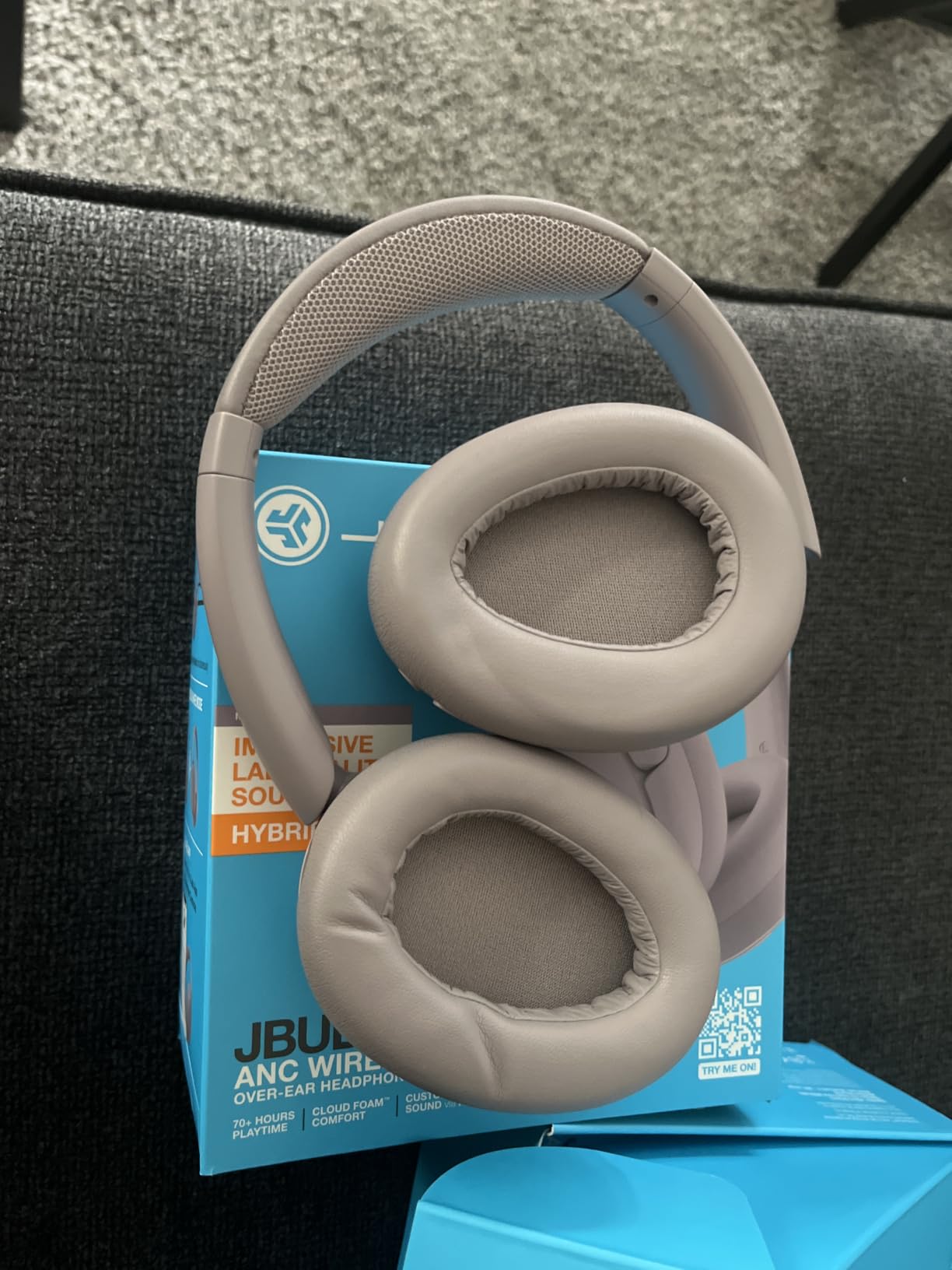 JLab JBuds Lux ANC Wireless Over-Ear Headphones, Sage customer photo 2