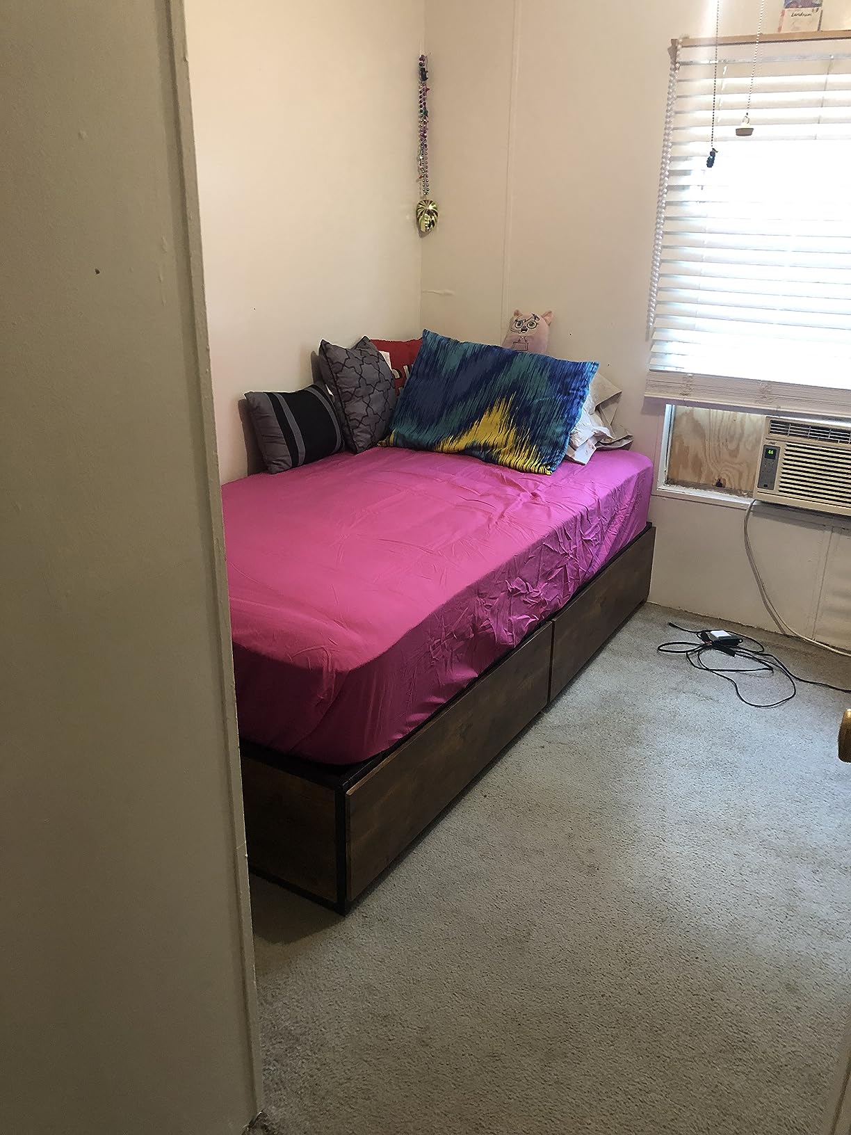 GAZHOME Twin Bed Frame with 2 XL Storage Drawers, Metal Platform Bed Frame with Footboard, 9 Strong Metal Slat Support/No Box Spring Needed/Easy Assembly/Space Saving,Black customer photo 1