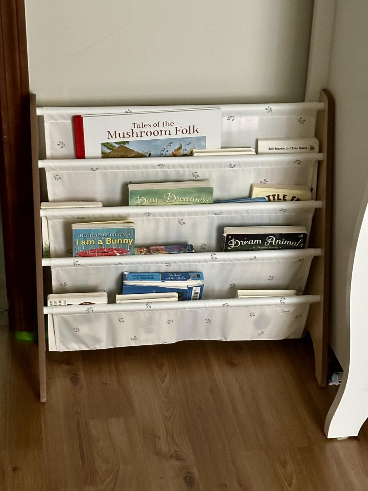 3 Sprouts Recycled Kids Bookshelf, Holds 35 Books, 4-Tier, Gingham Beige customer photo 1