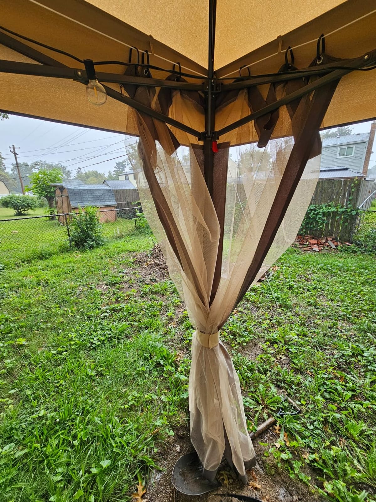Yaheetech 11x11 Pop Up Gazebo Double-Tier Canopy Tent w/Mesh Netting, Gray customer photo 2