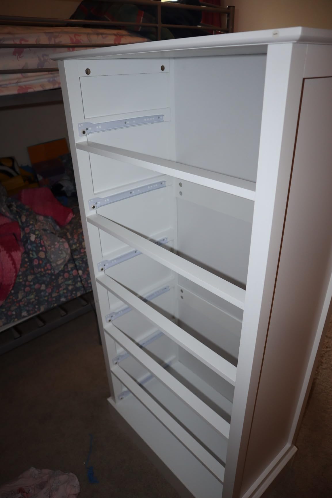 biukpci Tall White 6 Drawer Dresser, Wood Vertical Chest of Drawers for Bedroom, 55