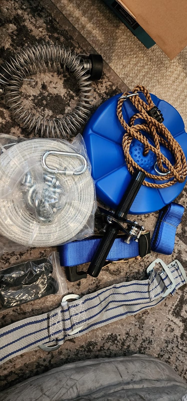 Zip Line Kit for Kids Adults : 100FT Up to 380Lbs - Quick Tighten Zipline for Backyard Outdoor with 100% Rust Proof Removable Trolley Seat Spring Brake customer photo 1