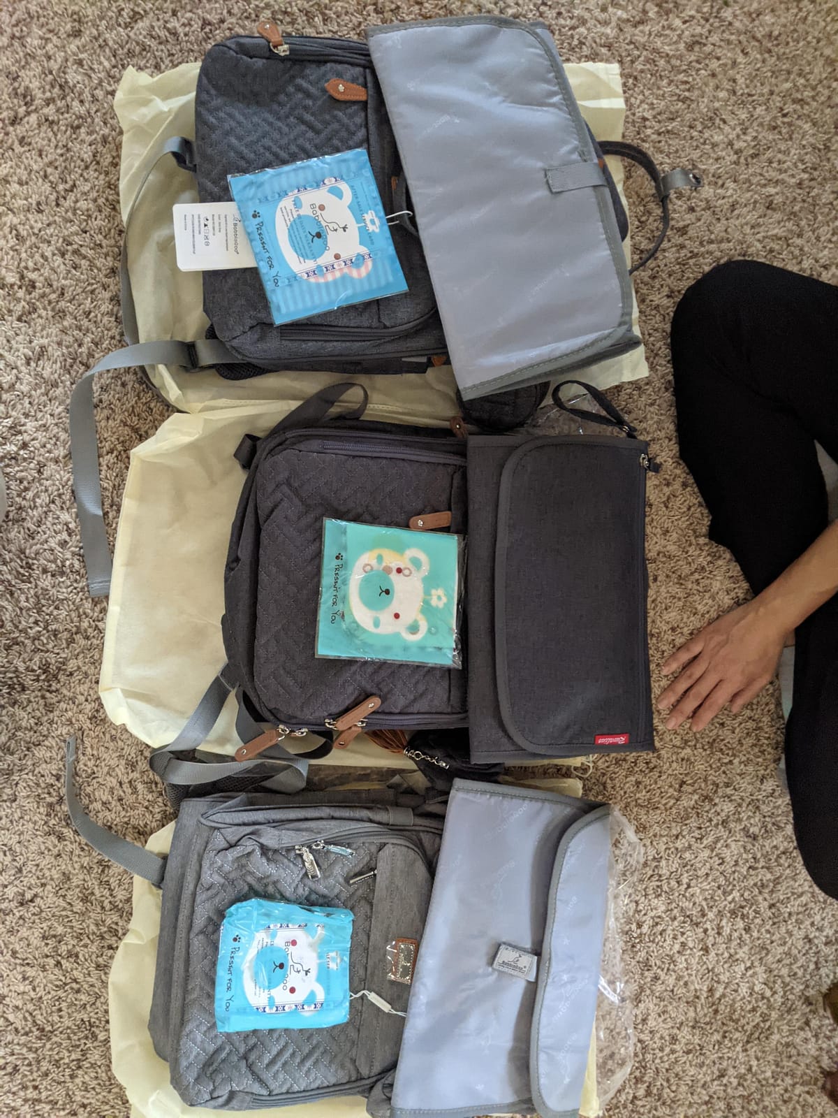 BabbleRoo Extra Large Diaper Bag Backpack, Expandable Baby Bag with Up to 50% More Capacity - Travel Essentials Baby Bag Tote with Changing Pad, Stroller Straps & Pacifier Case - Unisex, Dark Gray customer photo 2