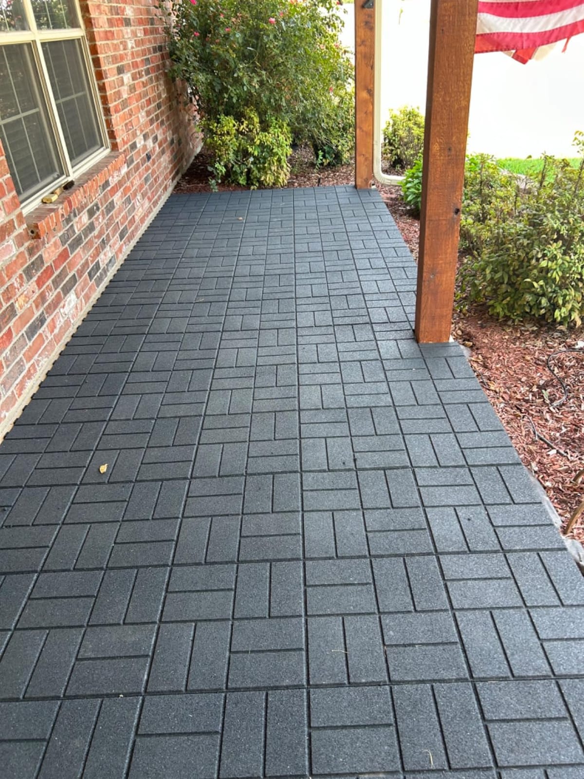 Playsafer Brick Rubber Interlocking Tiles | 16 X 16 | Easy Install for Indoor and Outdoor Use (Dark Gray, 20 Tiles) customer photo 1