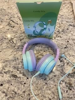 Candy Bila Wired Kids Headphones with Microphone, 85dB Safe Volume customer photo 2