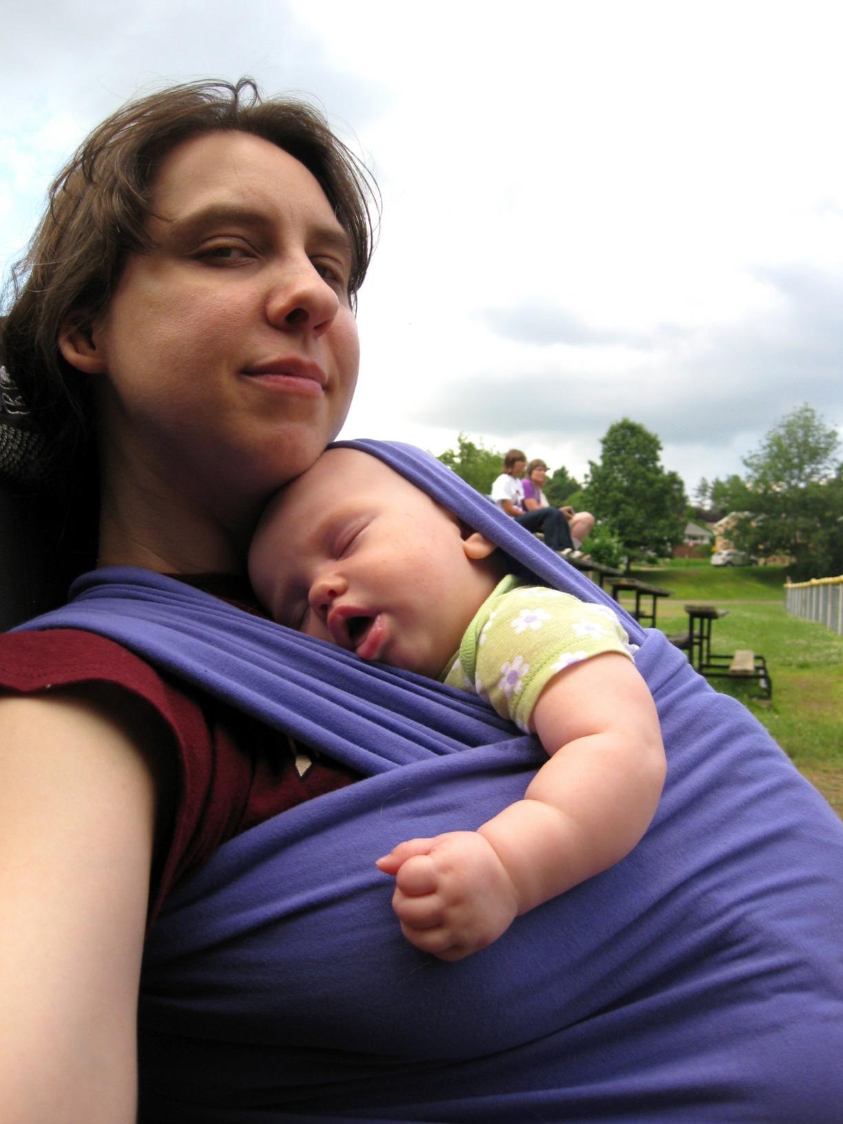 Boba Ring Sling Baby Carrier, Bamboo Linen, Newborn to Toddler, Pampas customer photo 2