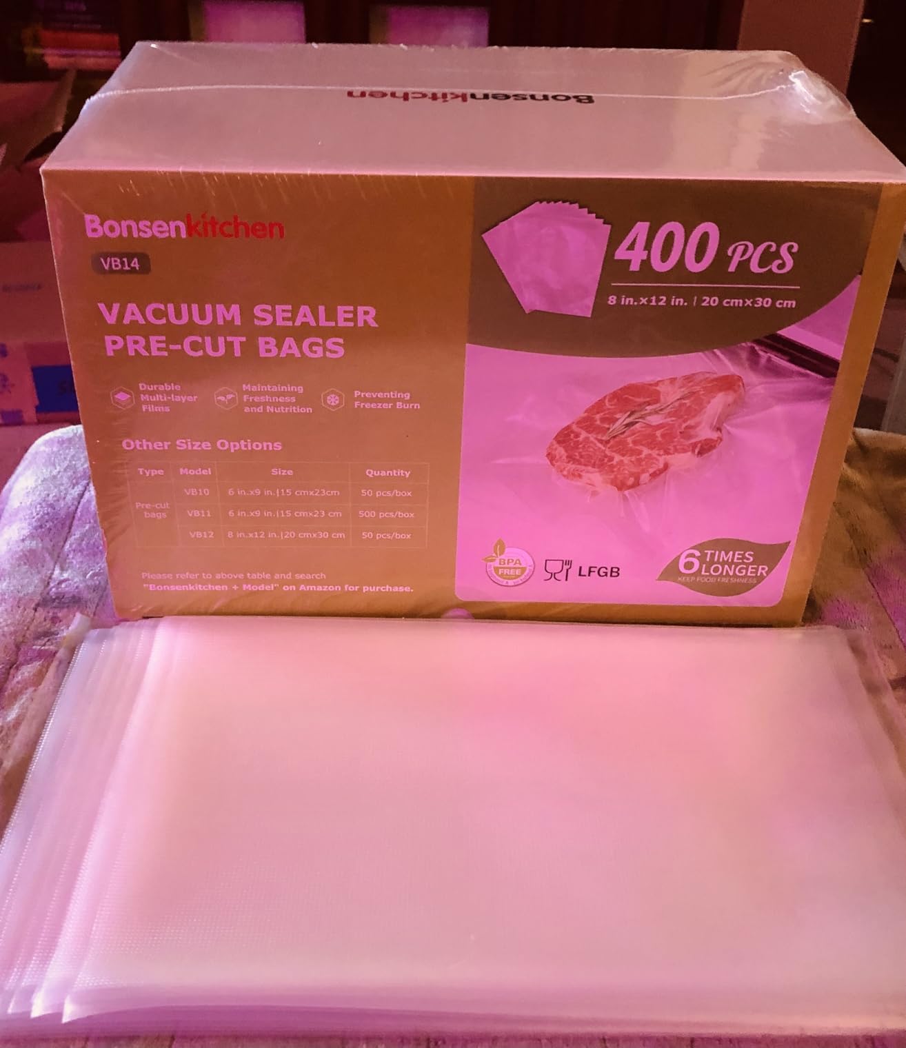 Bonsenkitchen Vacuum Sealer Bags, 150 Count, BPA Free, Food Storage customer photo 1