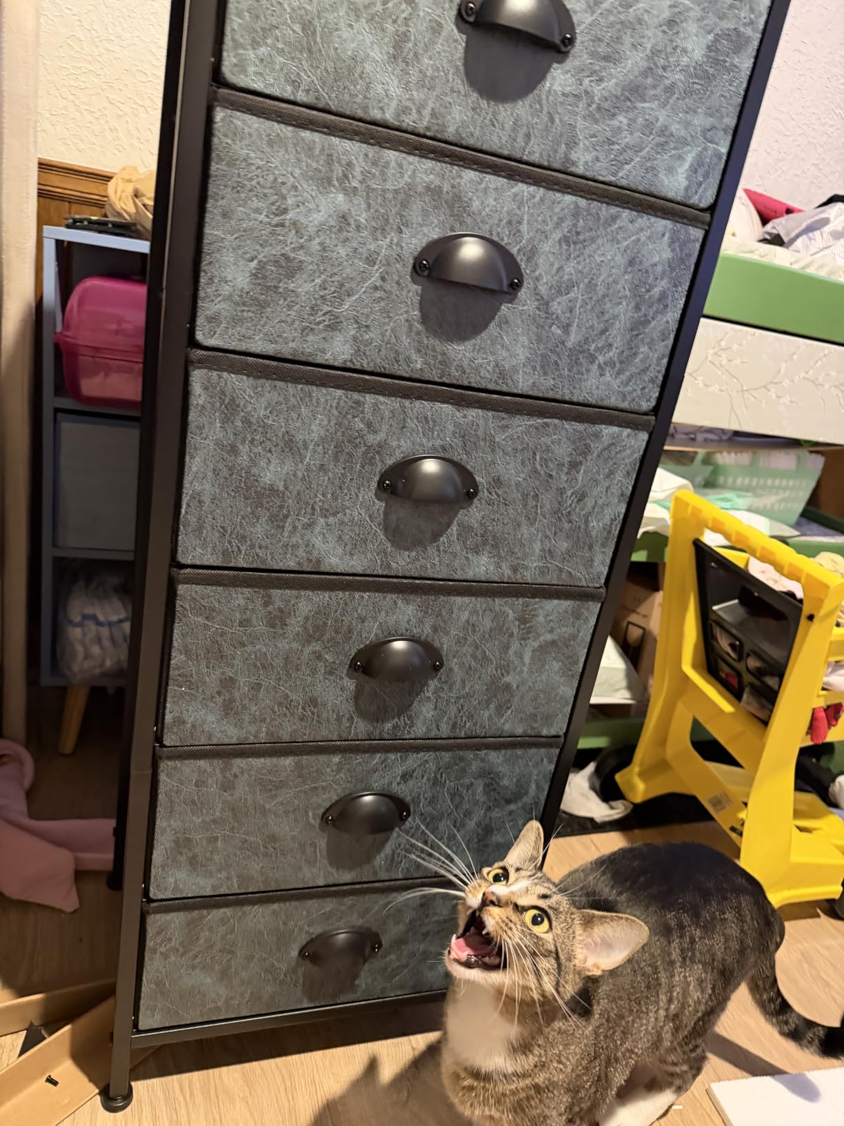 Furnulem White Tall Dresser for Bedroom, Chest of Drawer with Fabric Drawer customer photo 1