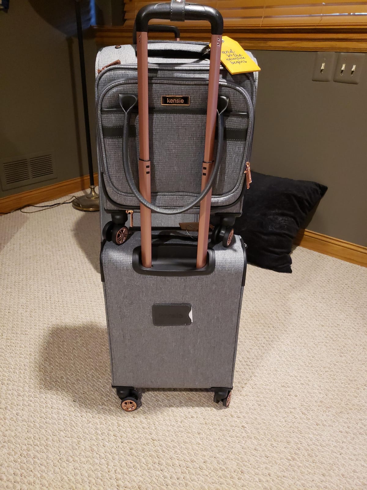 kensie Hudson Softside 3-Piece Spinner Luggage Set, Smoke Pine customer photo 1