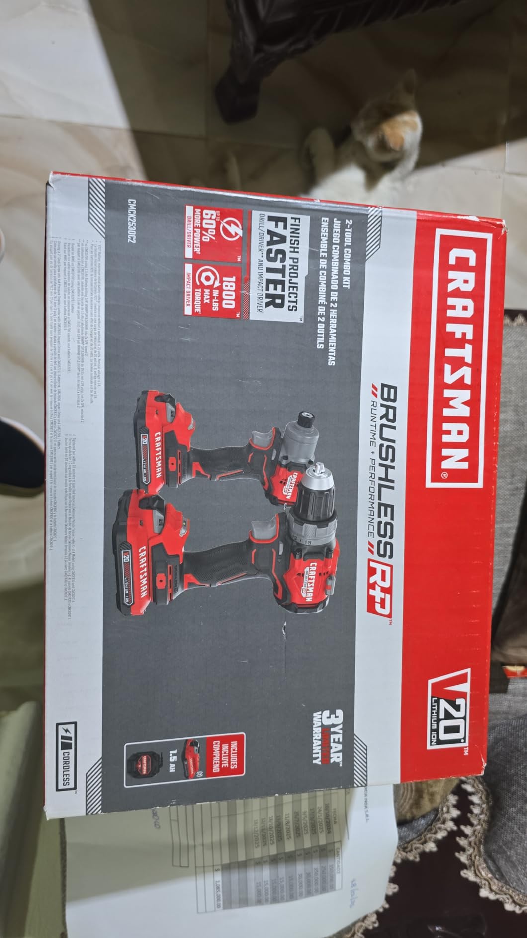 CRAFTSMAN V20 Brushless RP 1/2 inch Drill/Driver with 2 speed gear box, 1/4 inch Impact Driver, 2 Batteries and Charger Included (CMCK2530C2) customer photo 1
