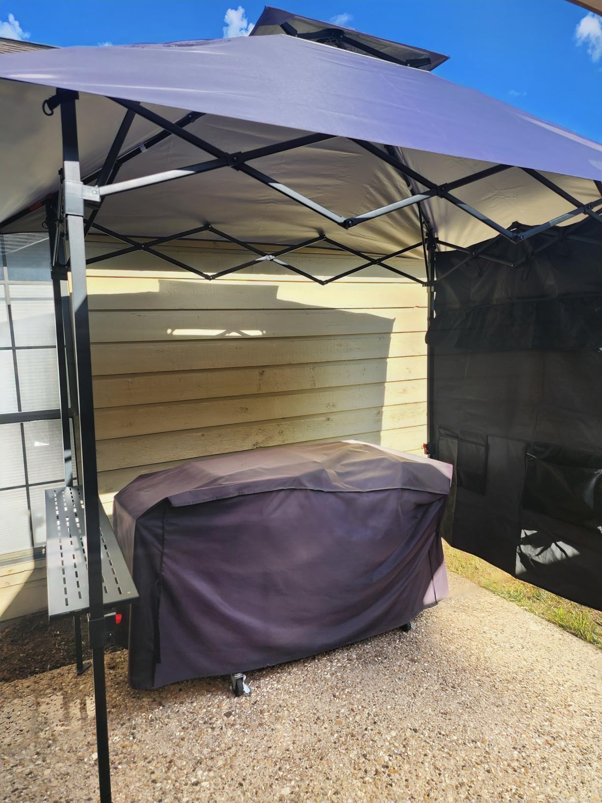 ABCCANOPY 8x5 Pop Up BBQ Grill Gazebo with Lights & Sidewall, Deep Gray customer photo 2