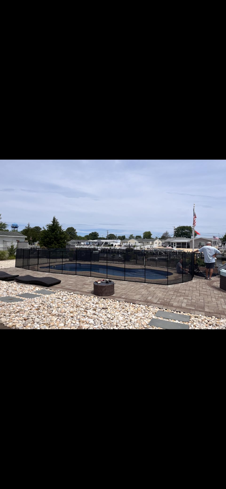4×108FT Pool Fence, 350gsm Teslin Mesh Pool Safety Fence, Black customer photo 1