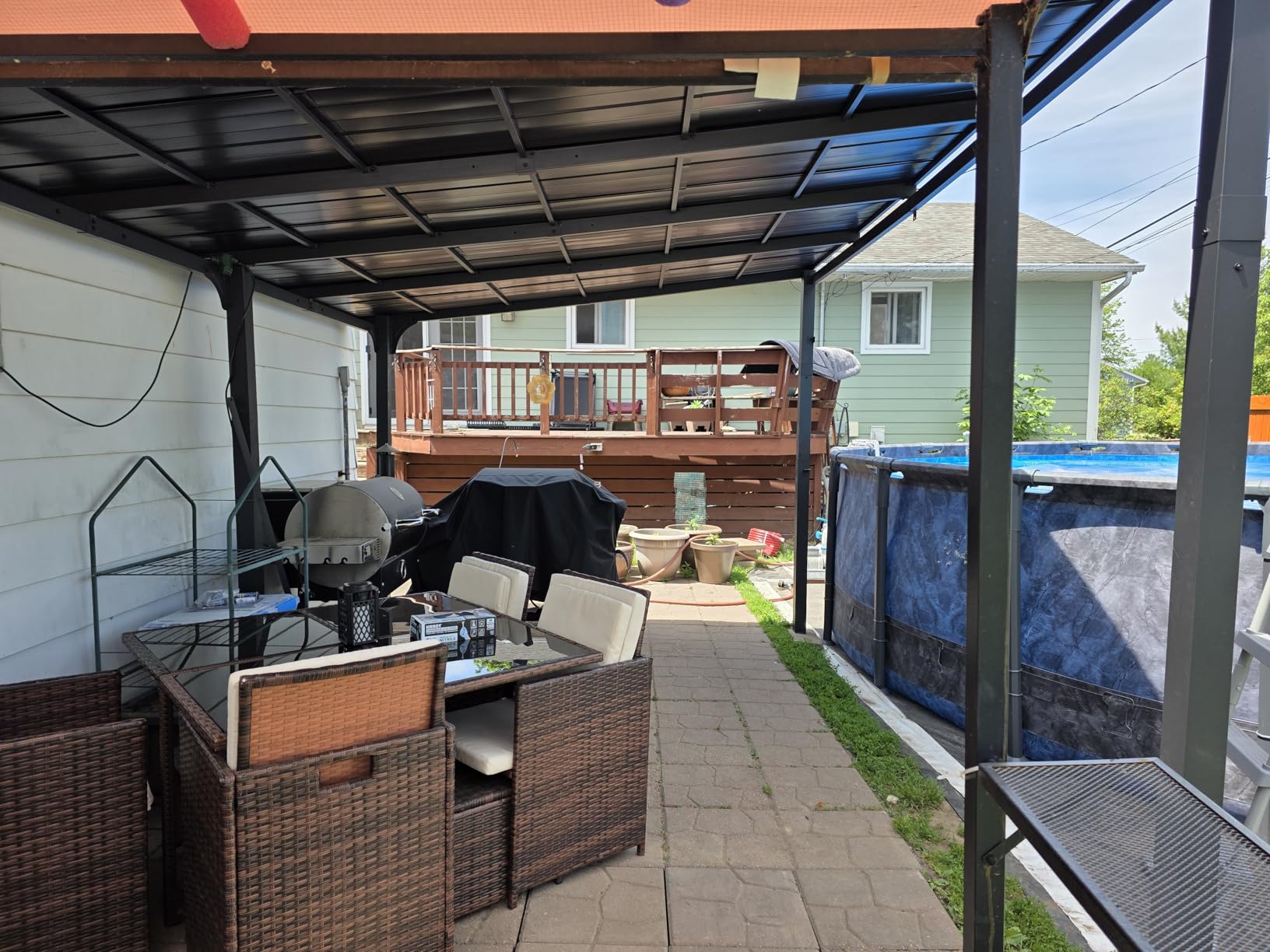 Covered Outdoor Grill Gazebo 6x12 with Side Shelf and Bottle Opener, Black customer photo 1