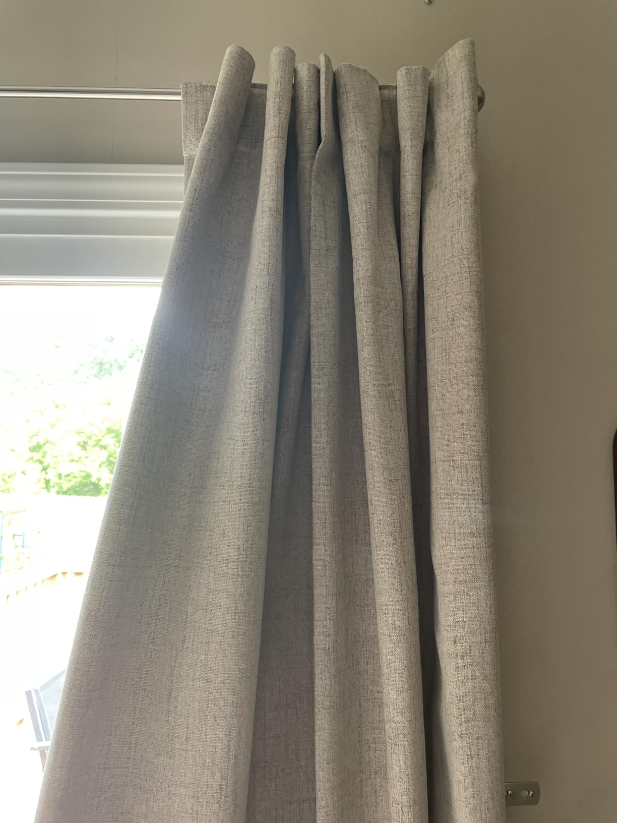 100% Blackout Curtains 84 inch Length Faux Linen (W52 x L84, Beige) customer photo 2