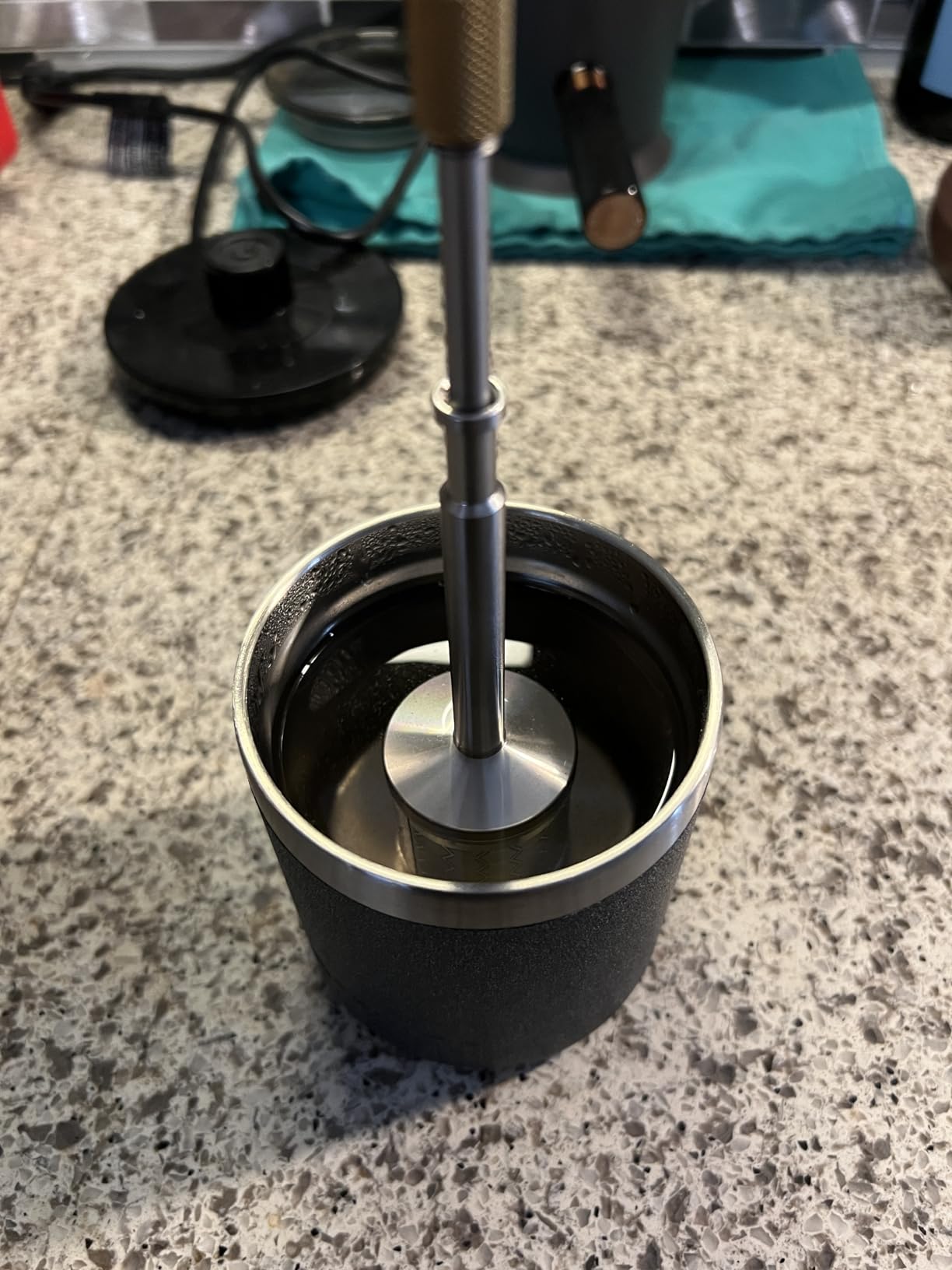 FinalPress Portable Coffee & Tea Maker V3 with Bottom Lid for Easy Cleanup | Stainless Steel Micro French Press | Ideal for Travel, Home, and Camping | Original & Patented customer photo 1
