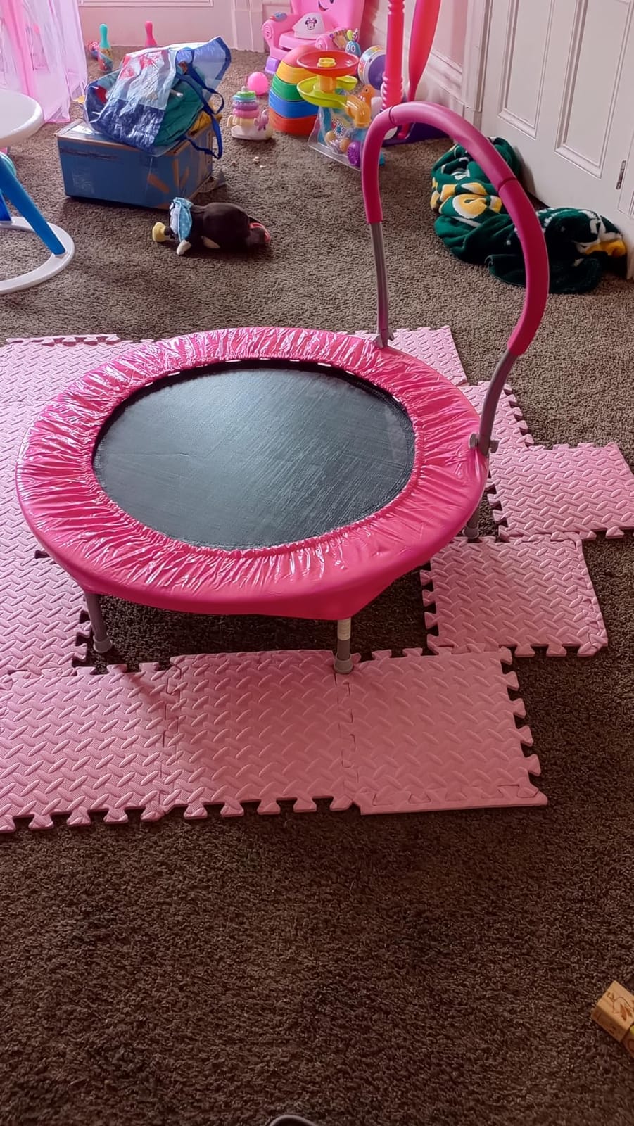 Lyromix 36-Inch Kids Trampoline with Handle - Indoor Mini Tranpoline for Toddlers, Small Fitness Rebounder for Indoor and Outdoor Use customer photo 1