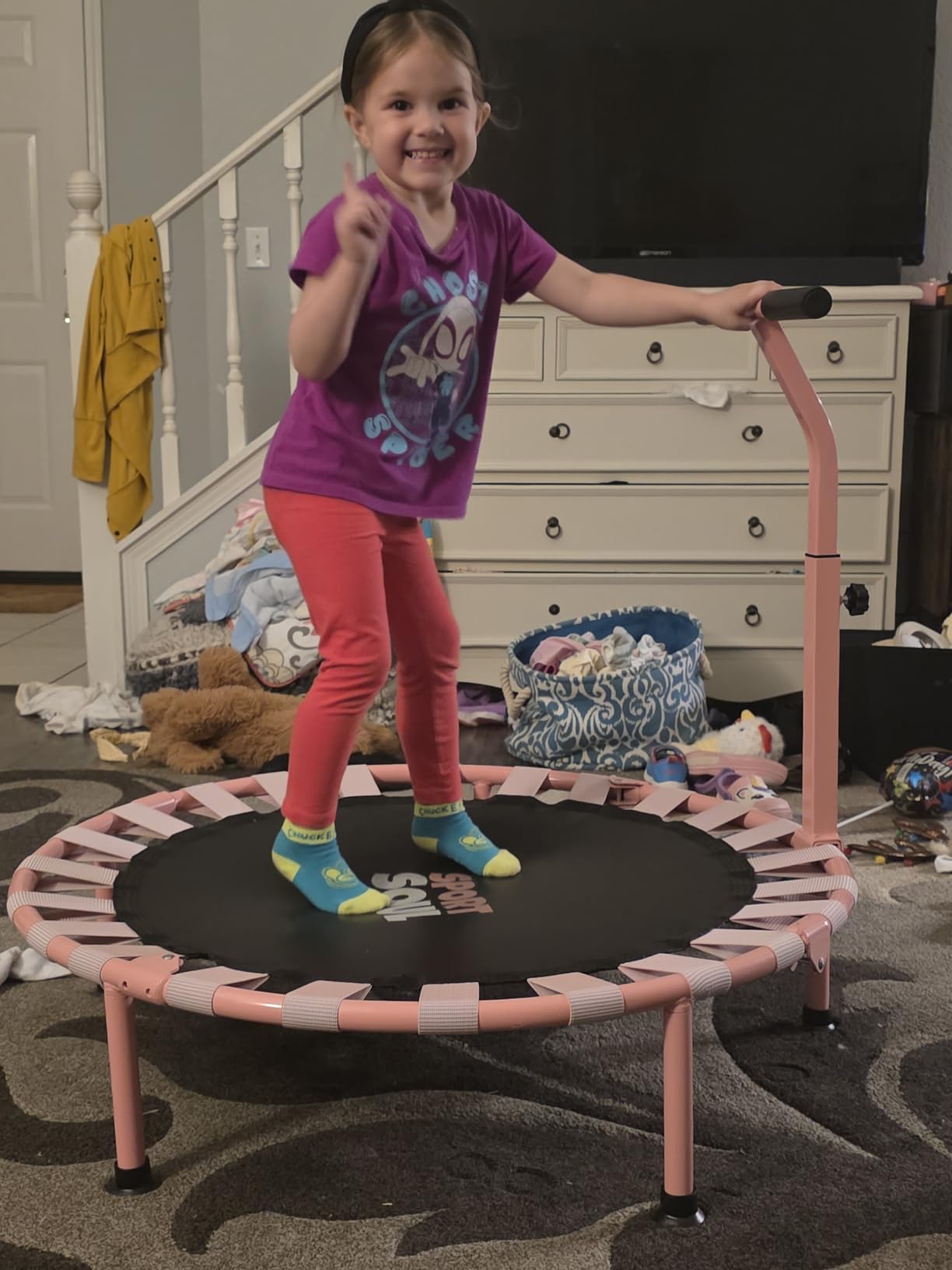 SPORTSOUL 36'' Mini Trampoline for Kids 3-6, Foldable & Spring-Free customer photo 1