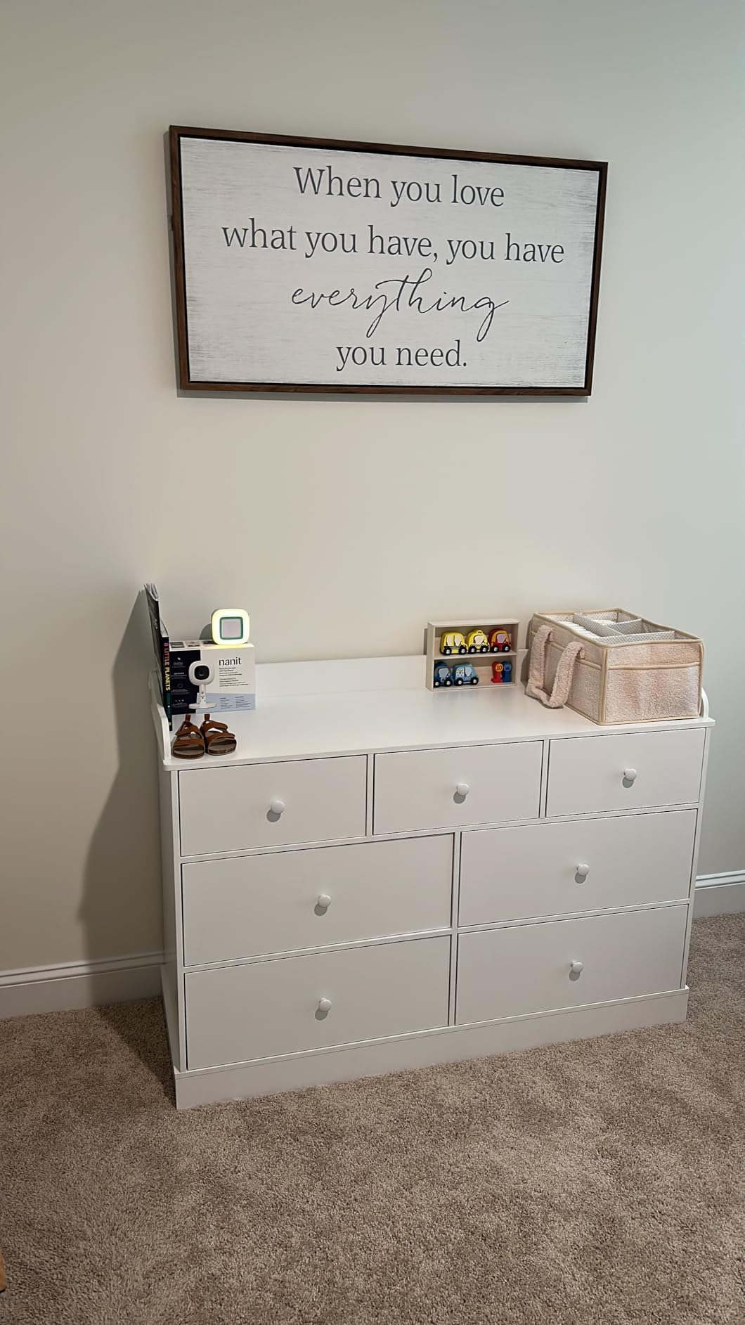 Vabches Kids Dresser Cabinet with 7 Drawers, Changing Table for Nursery, White Chest of Drawers, Baby Dresser, Kids Bedroom Furniture, Nightstand for Child’s Room, White customer photo 1